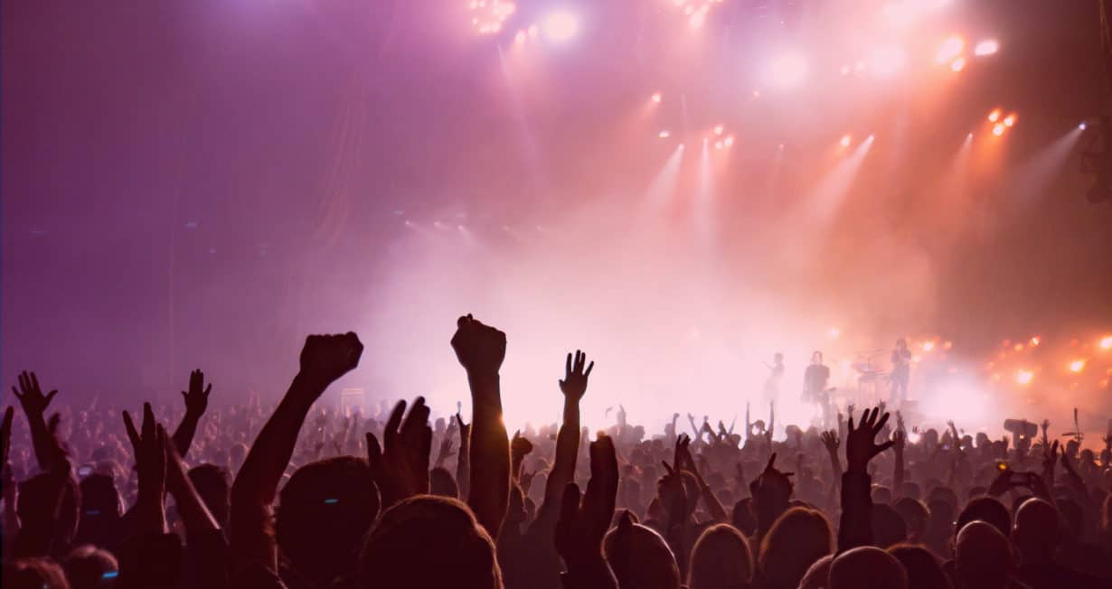 Photo d'un concert vue de la fosse
