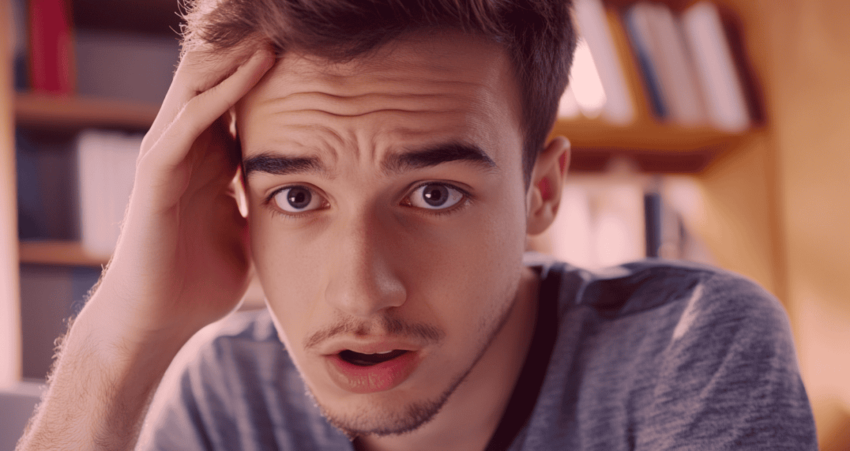 L'ia nous rend-elle plus bêtes ? Photo IAd'un jeune au regard hagard