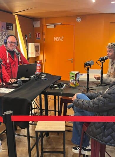 L'équipe de Medialab Factory en direct radio pour le Xplore Alpes Festival.